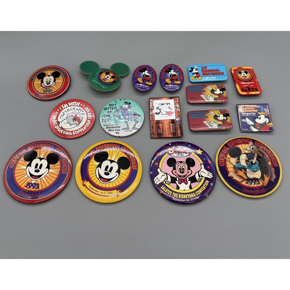 Disney World Disneyana Convention Lot Mickey Pin Log of 16
